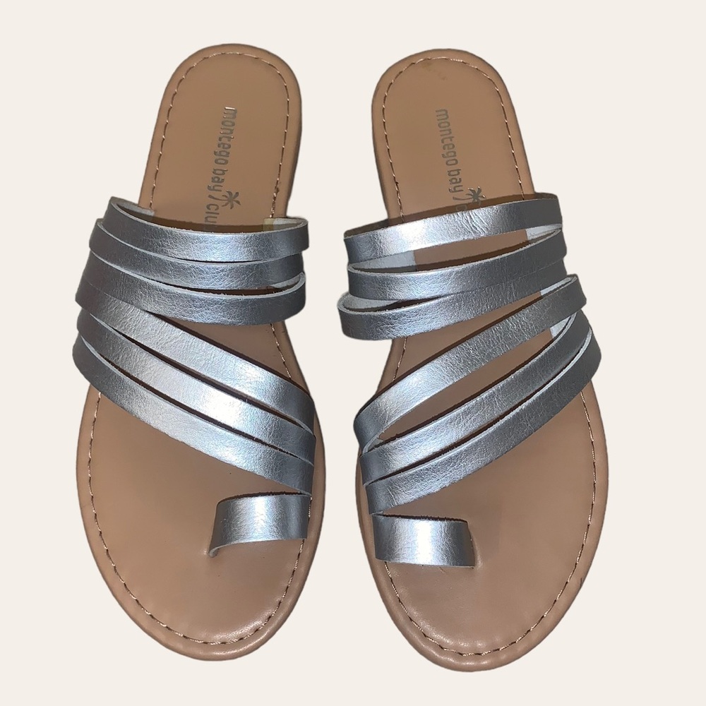 Silver strappy sandals